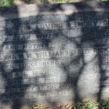 WILLIAMS Frederick 1882-1959 &amp; Johanna M.M. LOGGENBERG 1883-1958