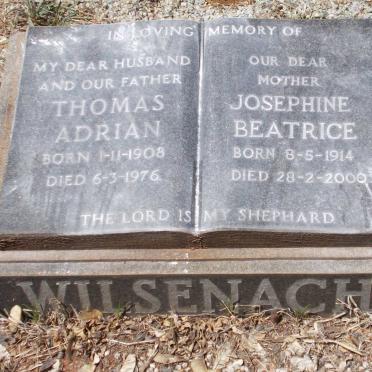 WILSENACH Thomas Adrian 1908-1976 &amp; Josephine Beatrice 1914-2000