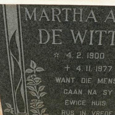 WITT Martha A.S., de 1900-1977