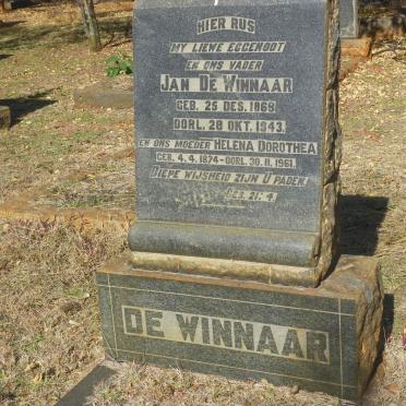 WINNAAR Jan, de 1869-1943 &amp; Helena Dorothea 1874-1961