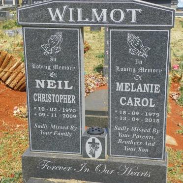 WILMOT Neil Christopher 1970-2009 &amp; Melanie Carol 1979-2015
