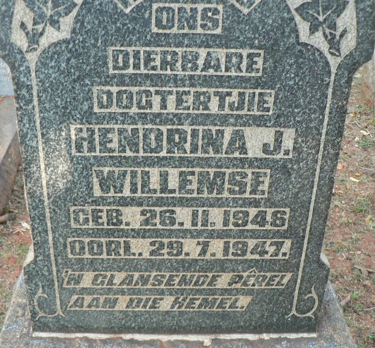 WILLEMSE Hendrina J. 1946-1947