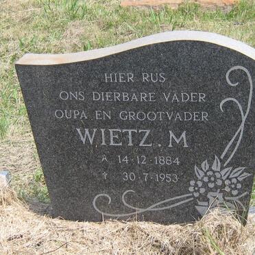 WIETZ M. 1884-1953 &amp; Johanna H. SMITH 1891-1982