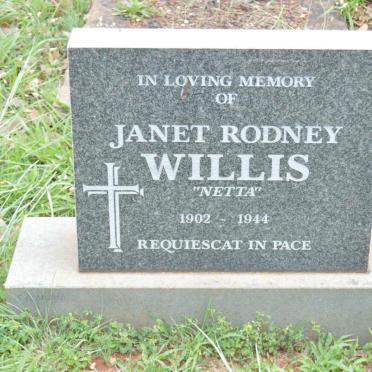 WILLIS Janet Rodney 1902-1944