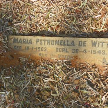 WITT Maria Petronella, de 1903-1943