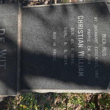 WIT Christian William, de 1895-1954