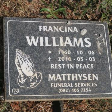 WILLIAMS Francina 1960-2016