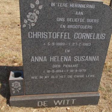 WITT Christoffel Cornelius, de 1889-1963 &amp; Anna Helena Susanna PIENAAR 1894-1979