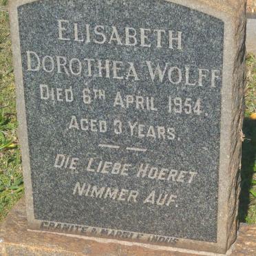 WOLFF Elisabeth Dorothea -1954