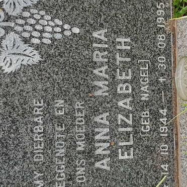 WOEST Anna Maria Elizabeth nee NAGEL 1944-1995
