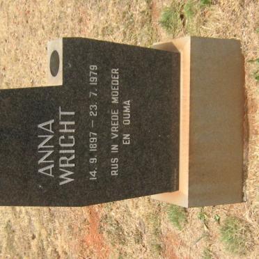 WRIGHT Anna 1897-1979