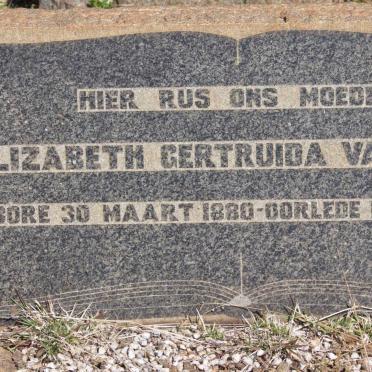 WYK Elizabeth Gertruida, van 1880-1957