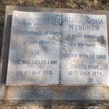 WYNDHAM Helen Sophia -1974 :: LEE Mabel Lilian -1953