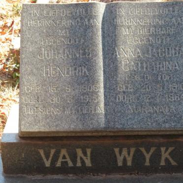WYK Johannes Hendrik, van 1906-1975 &amp; Anna Jacoba Catharina DU TOIT 1910-1964