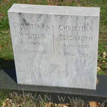 WYK Christiaan Wilhelm, van 1884-1959 &amp; Christina Elizabeth 1890-1976