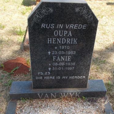 WYK Hendrik, van 1910-1953 :: VAN WYK Fanie 1938-1997
