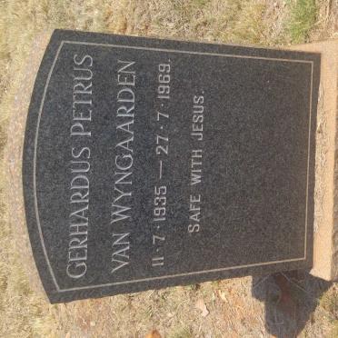 WYNGAARDEN Gerhardus Petrus, van 1935-1969