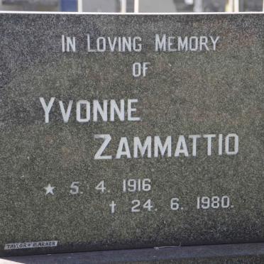 ZAMMATTIO Yvonne 1916-1980
