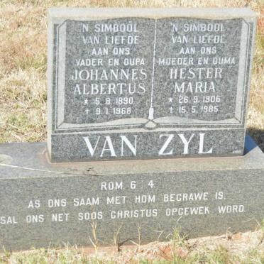 ZYL Johannes Albertus, van 1890-1968 &amp; Hester Maria 1906-1985