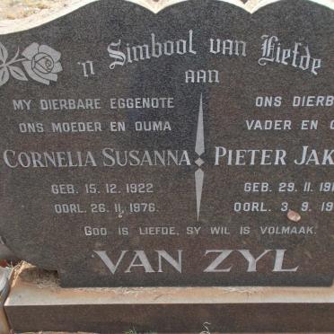 ZYL Pieter Jakobus, van 1914-1990 &amp; Cornelia Susanna 1922-1976