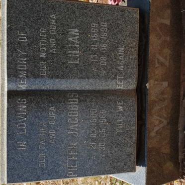 ZYL Pieter Jacobus, van 1900-1969 &amp; Lilian 1899-1990