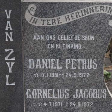ZYL Daniel Petrus, van 1951-1972 :: VAN ZYL Cornelius Jacobus 1971-1972