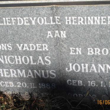ZYL Nicholas Hermanus, van 1888-1953 :: VAN ZYL Johannes 1936-1972