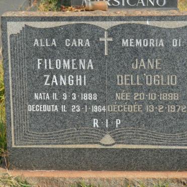 ZANGHI Filomena 1888-1964 :: OGLIO Jane, DELL 1898-1972