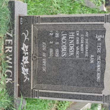 ZERWICK Hendrik Jacobus 1929-1980