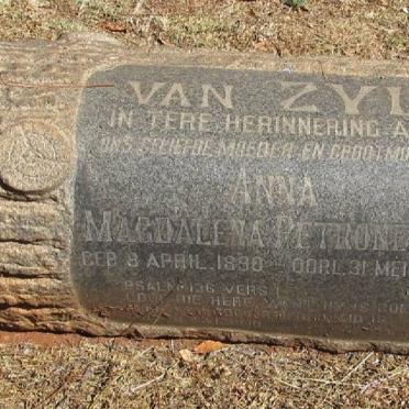 ZYL Anna Magdalena Petronella, van 1890-1972