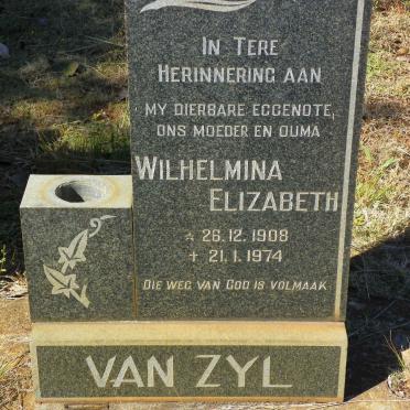 ZYL Wilhelmina Elizabeth, van 1908-1974