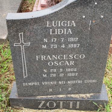 ZOTTI Francesco Oscar 1905-1987 &amp; Luigia Lidia 1912-1987