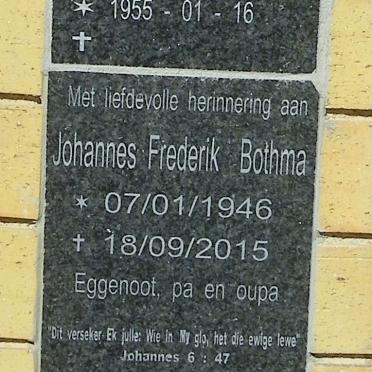 BOTHMA Johannes Frederik 1946-2015