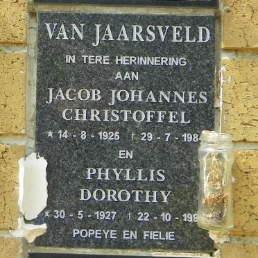 JAARSVELD Jacob Johannes Christoffel, van 1925-198? &amp; Phyllis Dorothy 1927-199?