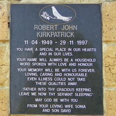 KIRKPATRICK Robert John 1949-1997