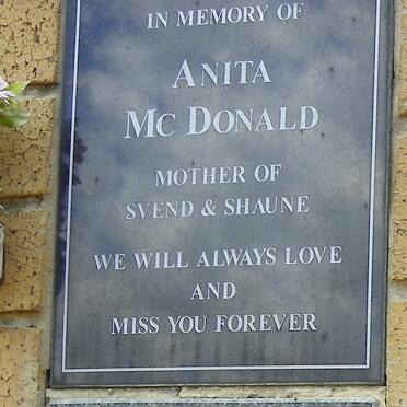 McDONALD Anita