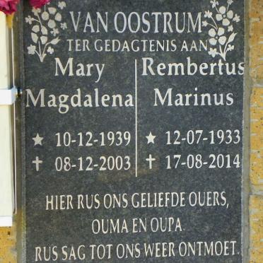 OOSTRUM Rembertus Marinus, van 1933-2014 &amp; Mary Magdalena 1939-2003