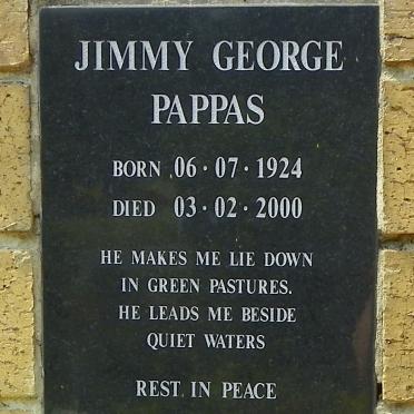 PAPPAS Jimmy George 1924-2000