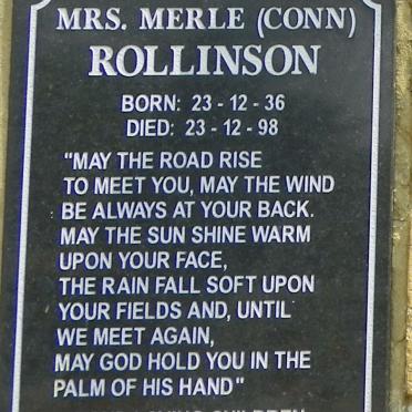 ROLLINSON Merle nee CONN 1936-1998