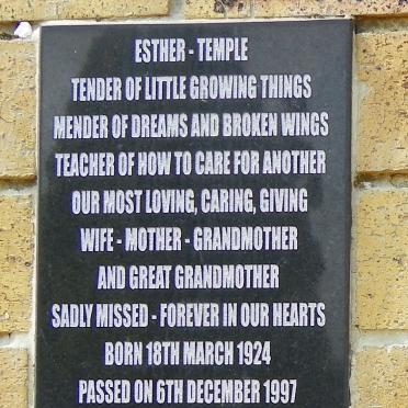 TEMPLE Esther 1924-1997