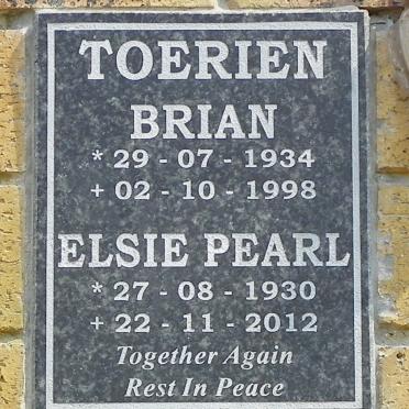 TOERIEN Brian 1934-1998 &amp; Elsie Pearl 1930-2012