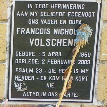 VOLSCHENK Francois Nicholaas 1950-2003