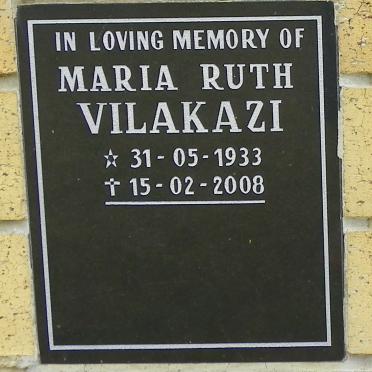 VILAKAZI Maria Ruth 1933-2008