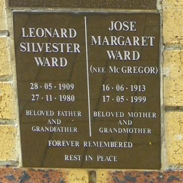 WARD Leonard Silvester 1909-1980 &amp; Jose Margaret McGREGOR 1913-1999