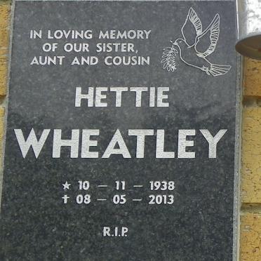 WHEATLEY Hettie 1938-2013