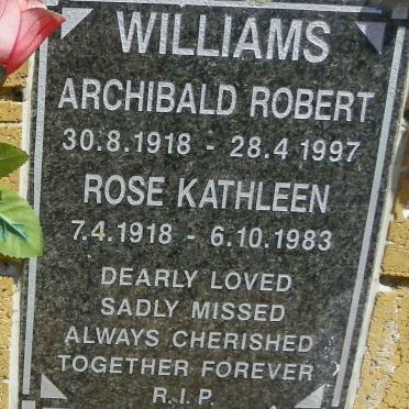 WILLIAMS Archibald Robert 1918-1997 &amp; Rose Kathleen 1918-1983