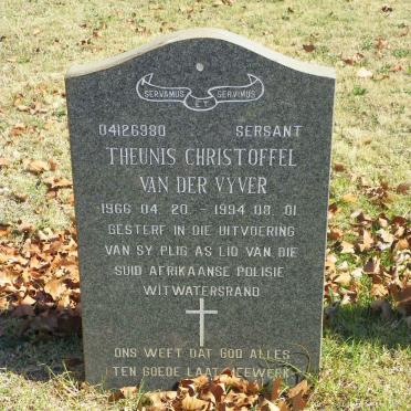 VYVER Theunis Christoffel, van der 1966-1994