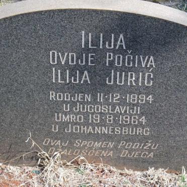ILIJA Ovdje Pociva Ilija Juric 1894-1964