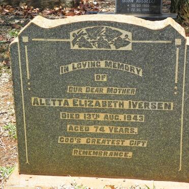 IVERSEN Aletta Elizabeth -1943