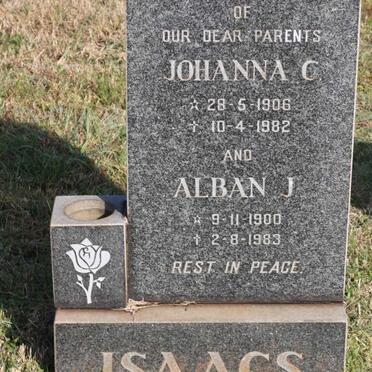 ISAACS Alban J. 1900-1983 &amp; Johanna C. 1906-1982